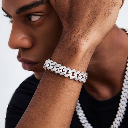 Iced out Cuban Link Bracelet-14mm