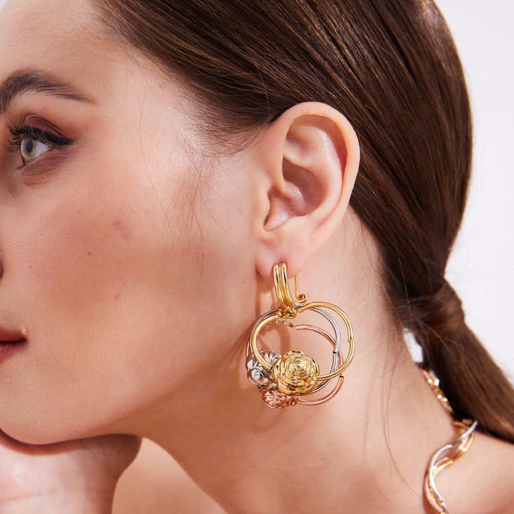 Blooming Rose Luxe Hoops